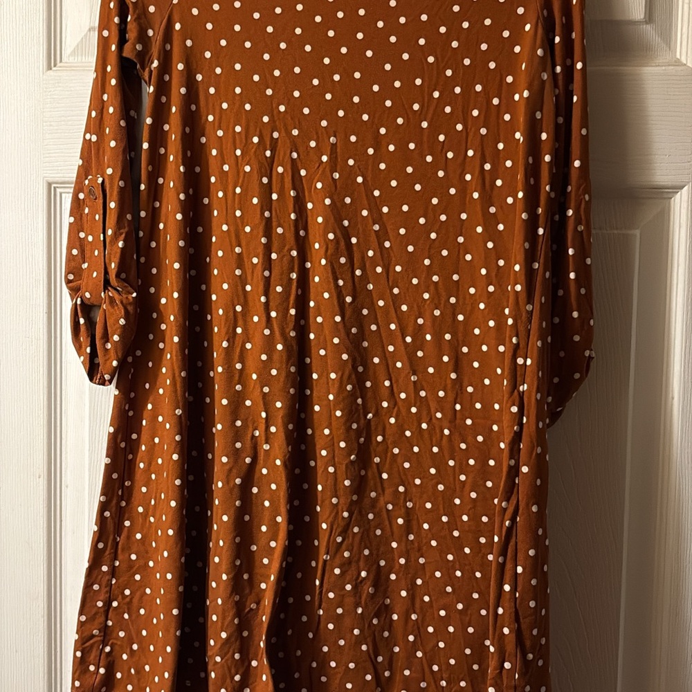 Polka Dot 3/4 Long Sleeve Dress
